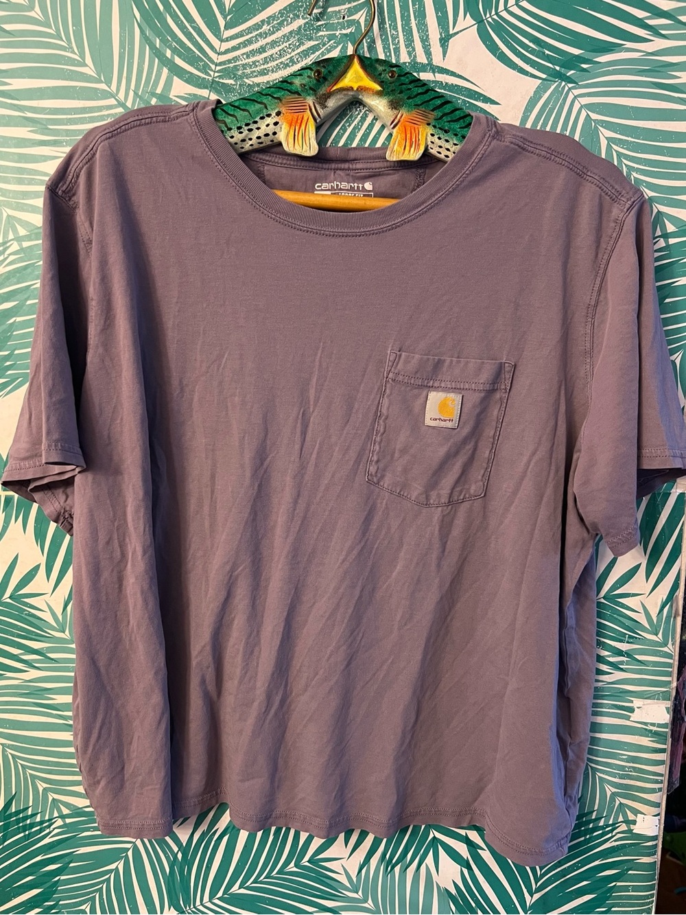 Carhartt Loose Fit Lavender Short-Sleeve Pocket Tee Sz XL 16-18